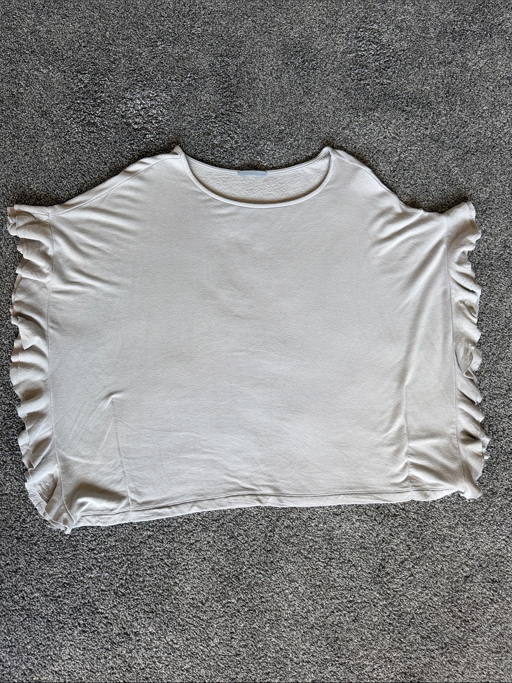 Light Cream Ruffle-Sleeve Tunic Top